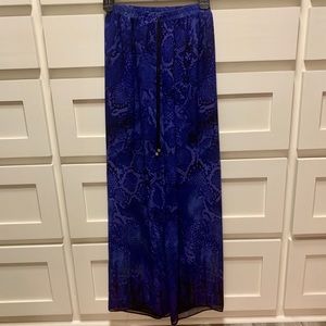 Atina Cristina Wideleg Lined Sheer Snakeskin Pants